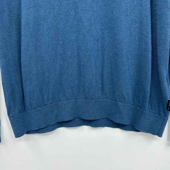 TED BAKER Mid-Blue Noirmon Crew Striped Jumper Wool/Cashmere Blend - Picture 11 of 13